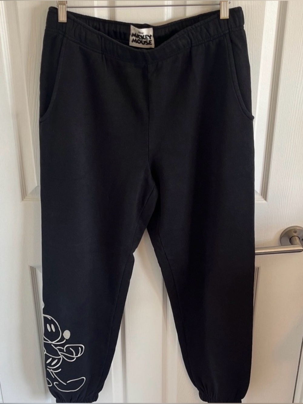 Disney Black Joggers with abstract Picasso Mickey Mouse Disneyland Disneyworld